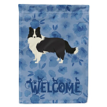 Carolines Treasures 28 x 0.01 x 40 in. Border Collie Welcome Flag Canvas House Size CK6226CHF